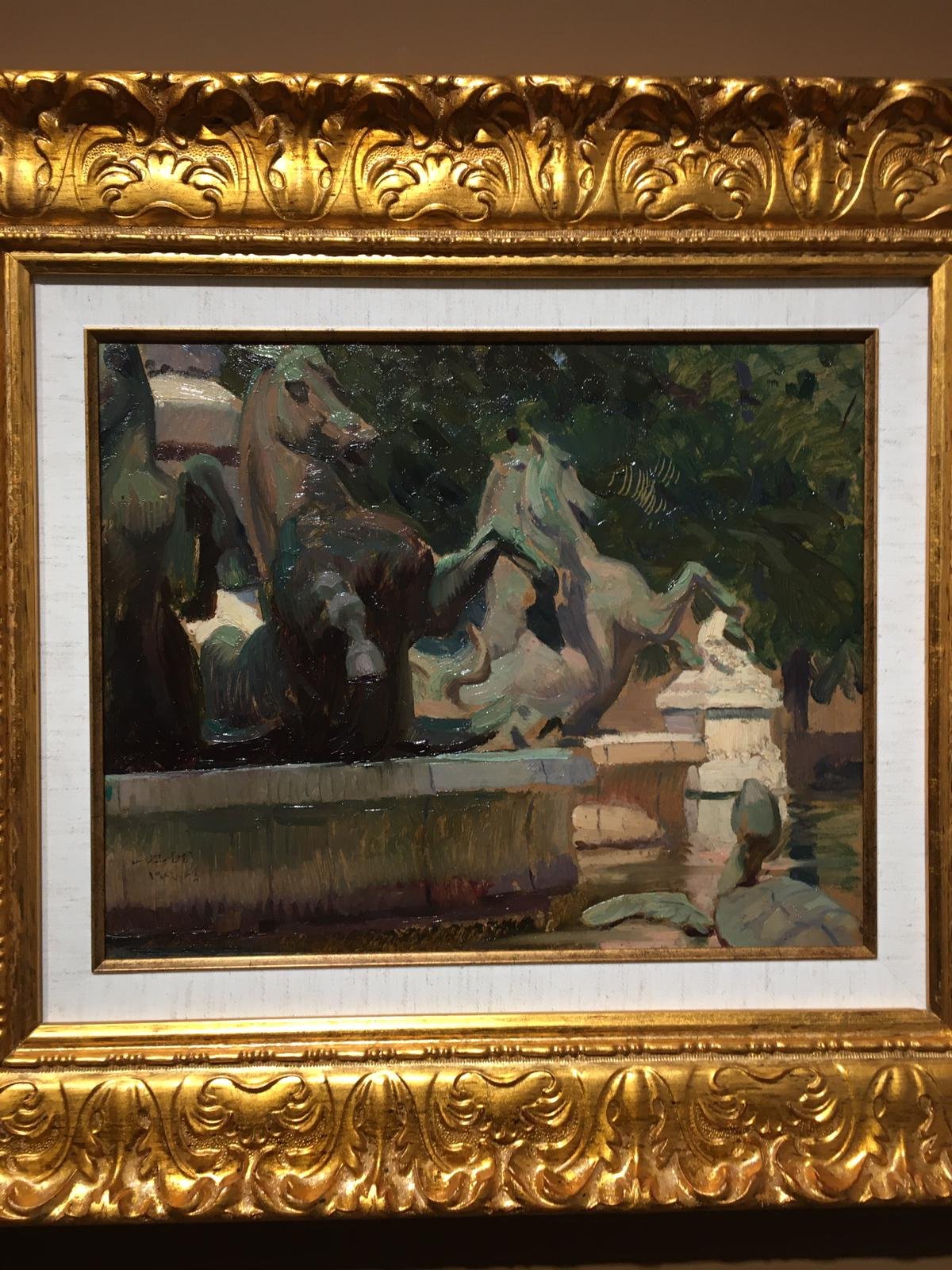 The Carpeaux fountain painted by Namık İsmail, 1924
