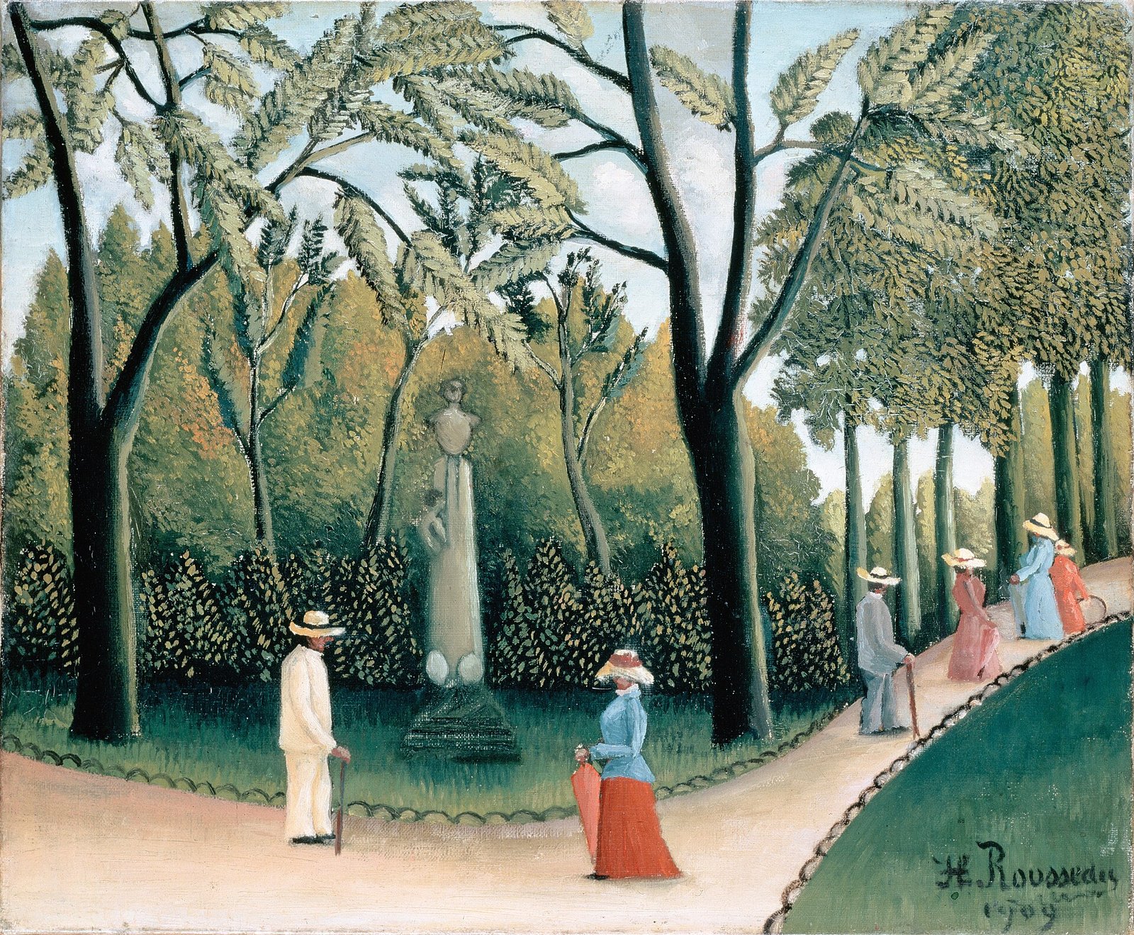Henri Rousseau, The Luxembourg Gardens, Monument to Chopin, 1909