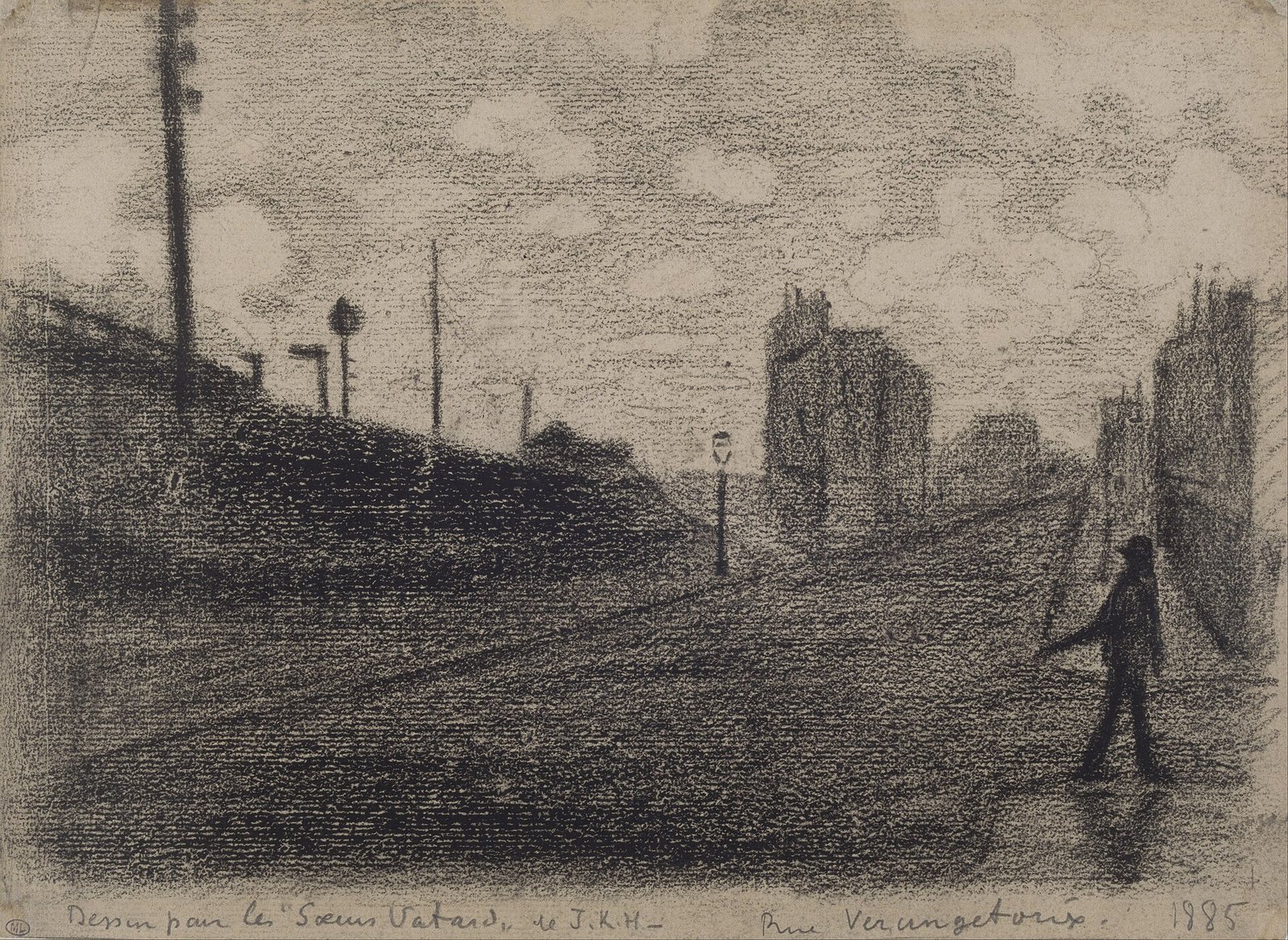 Rue Vercingétorix, drawing by Signac, 1885
